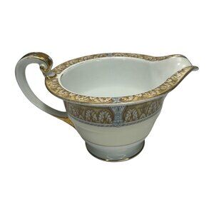 Noritake Anne Claire Creamer Pitcher With Gold Trim & Floral Design Bone China